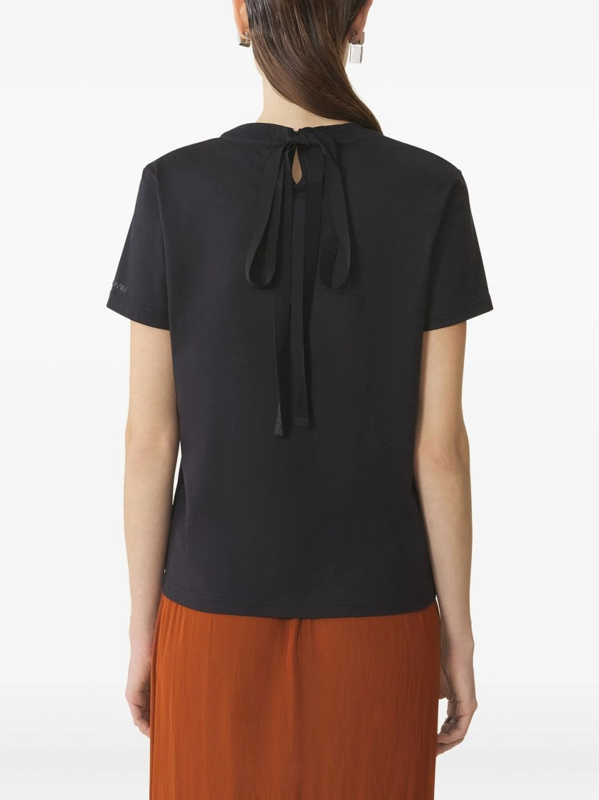 Lanvin Black Knot Detail Cotton T-Shirt