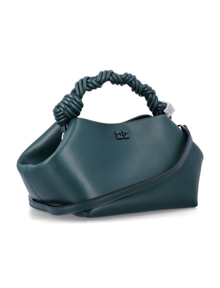 Ganni Twisted Handle Leather Shoulder Bag