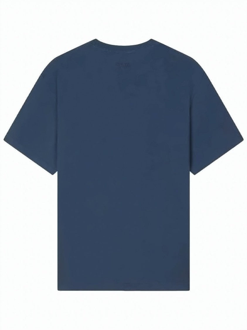 Kenzo Relaxed Fit Blue T-Shirt With Embroidered Floral Motif