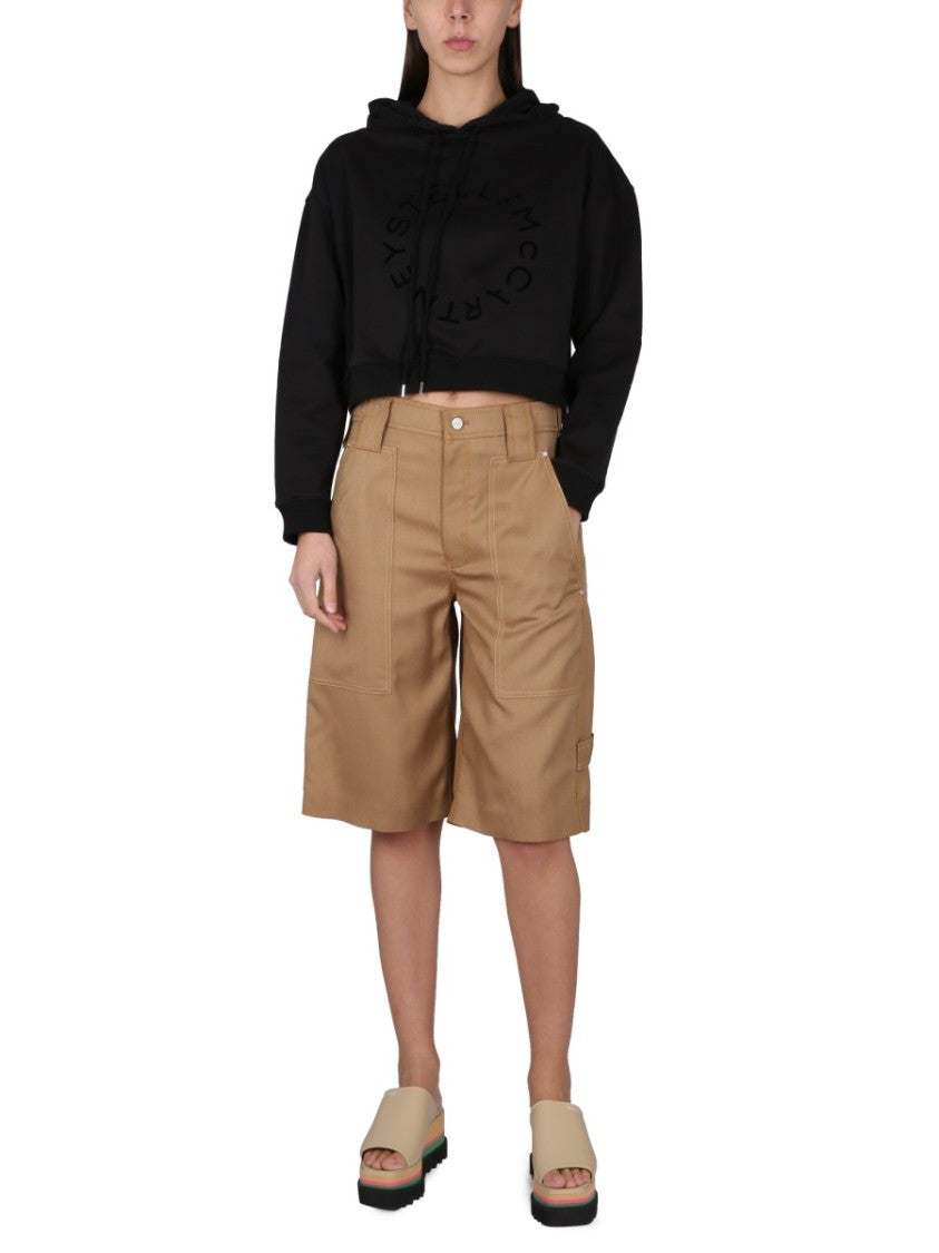 Stella Mccartney Cropped Sweatshirt With Logo