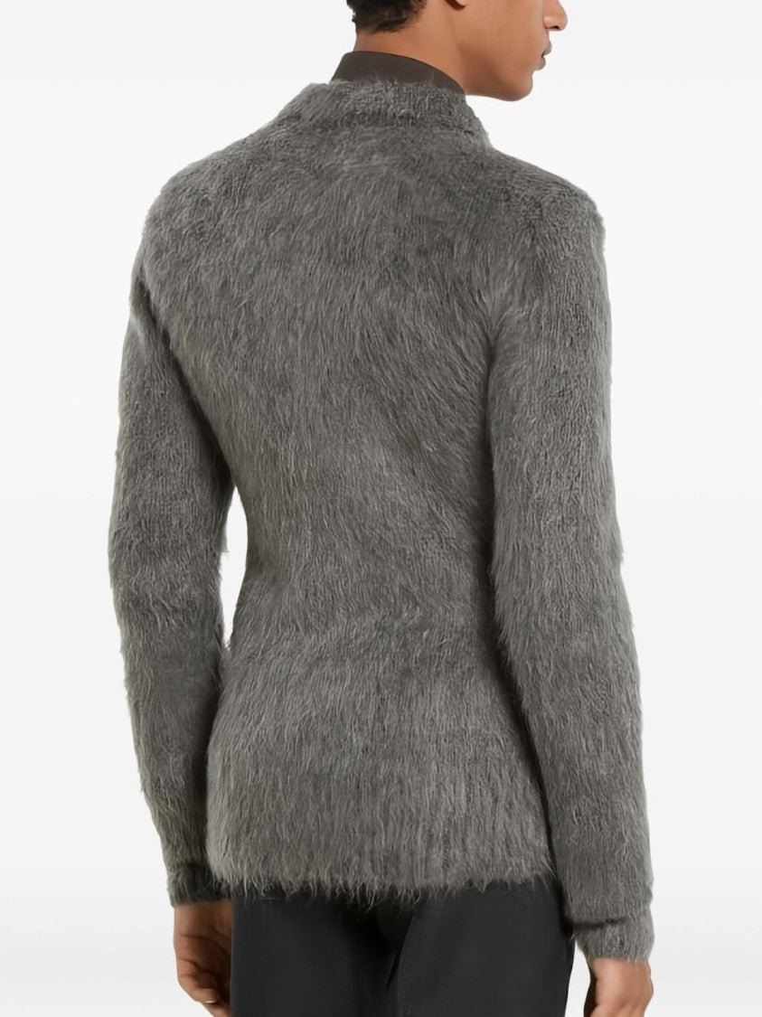 Gucci Textured Plush Fabric Shirt With Classic Collar