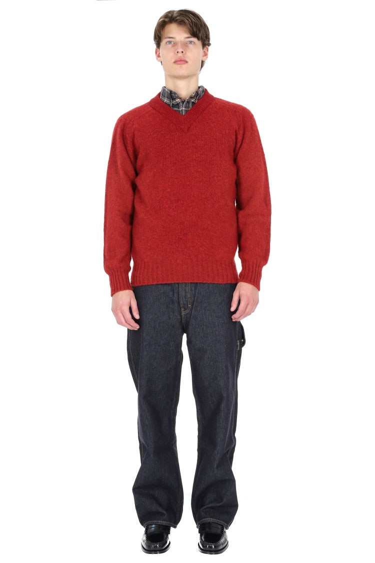 Howlin Shetland Boxy Fit Wool V-Neck Sweater