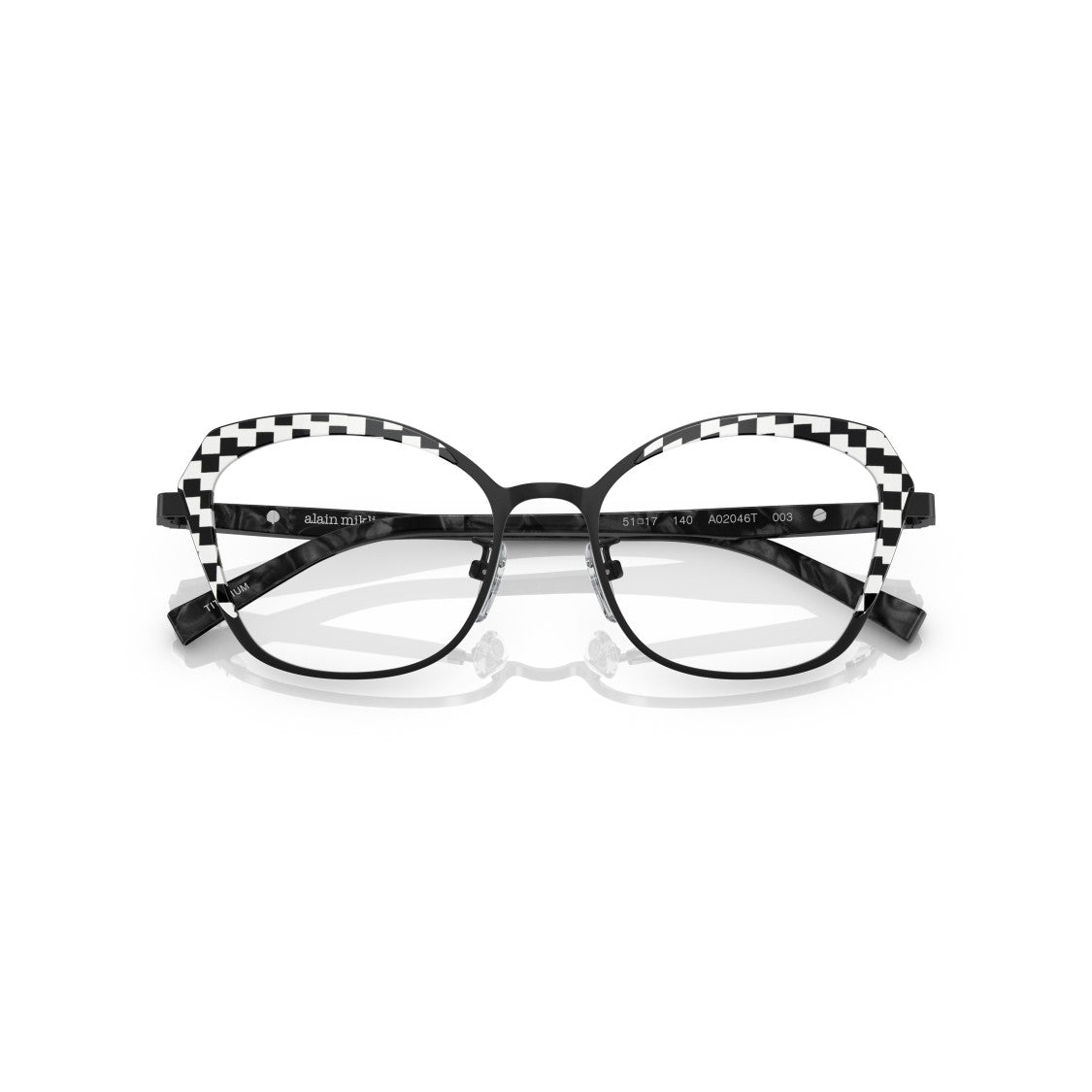 Luxottica 2046T Vista Lightweight Titanium Eyeglasses With Checkerboard Detailing