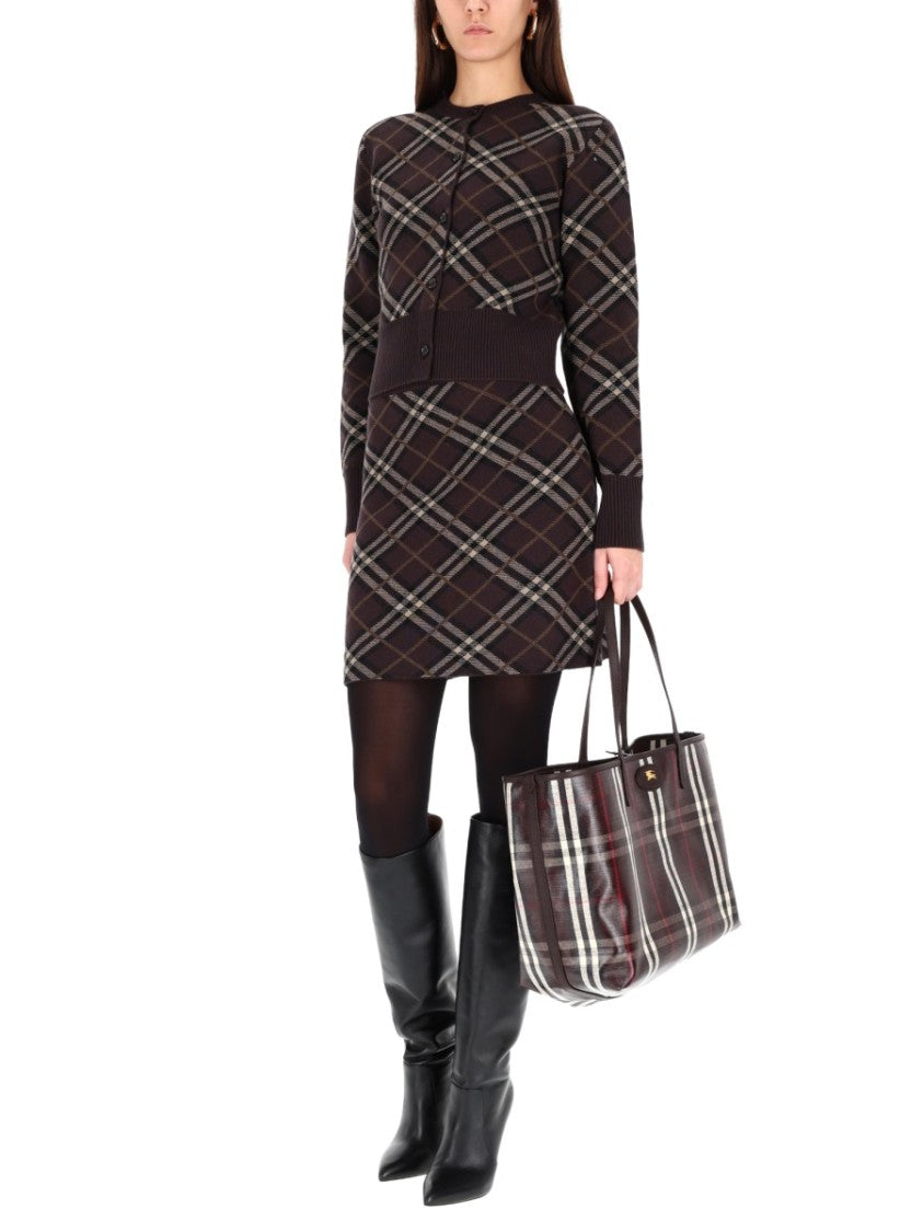 Burberry Fitted Plaid Sweater With Button-Down Front