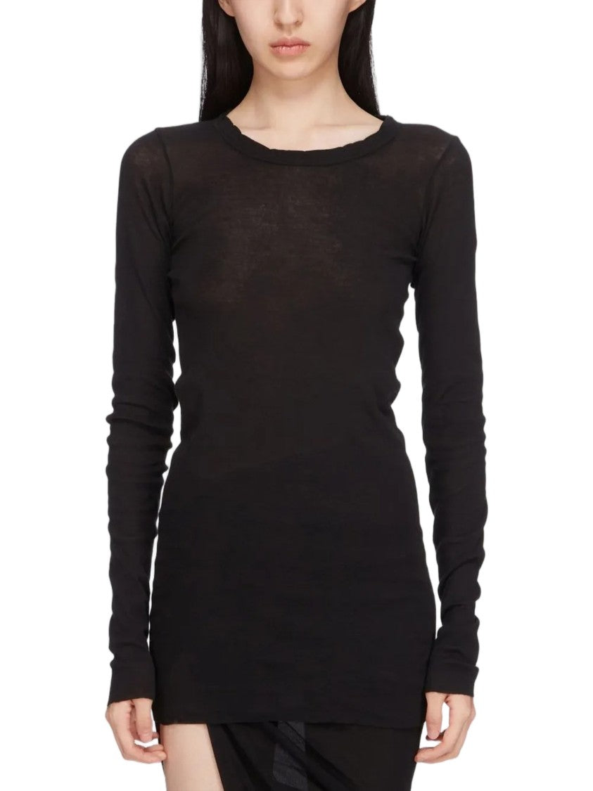 Rick Owens Black Ls T-Shirt Fitted Top