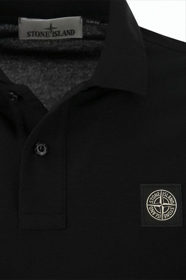 Stone Island Slim Fit Black Polo Shirt