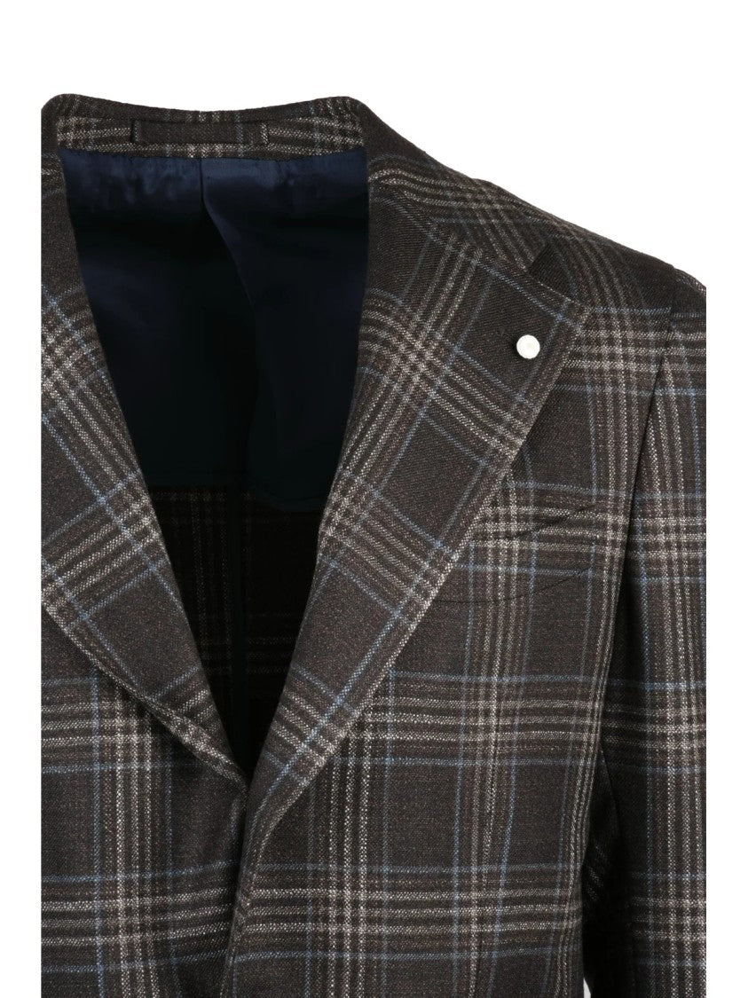 Luigi Bianchi Rounded Virgin Wool And Silk Jacket With Button Closure