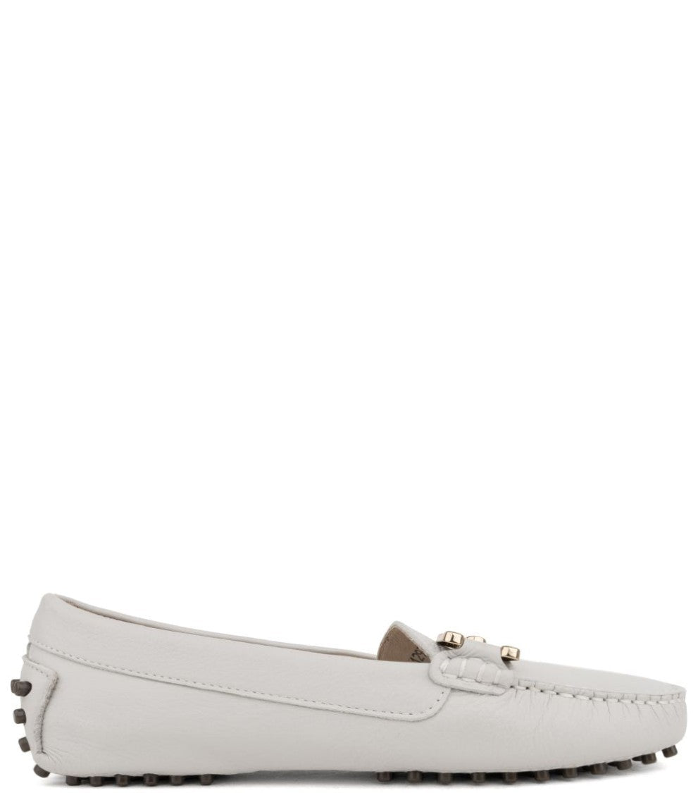 Sergio Moretti Grey Leather Loafers With Rubber Sole