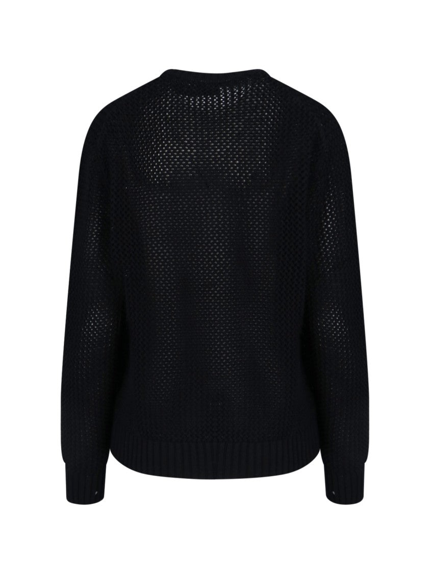 Polo Ralph Lauren Black "Polo Bear" Perforated Logo Sweater