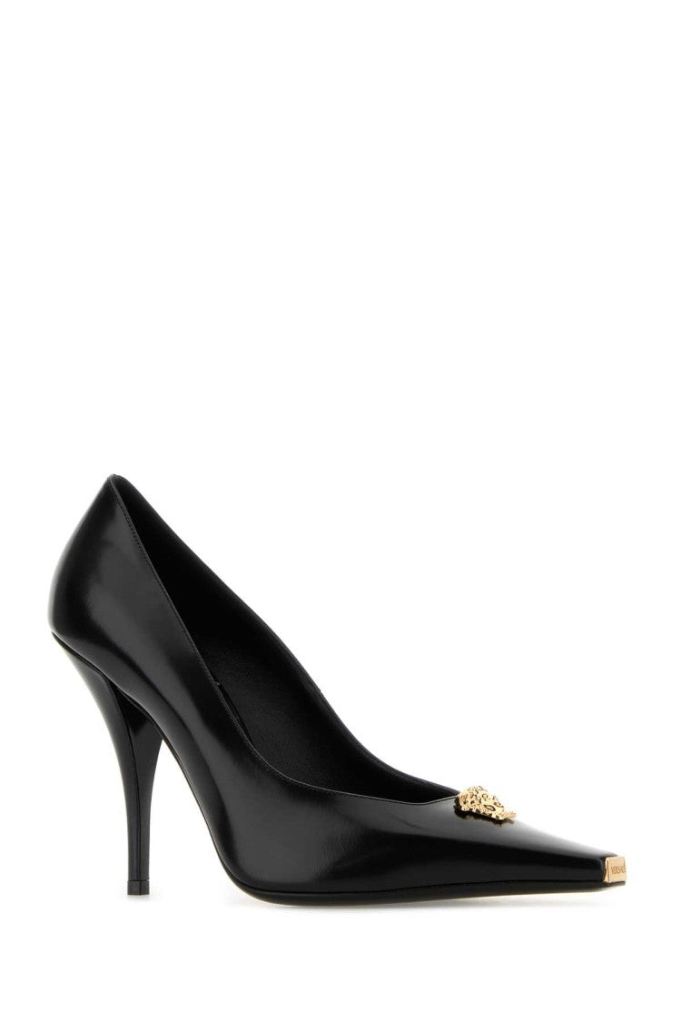 Versace Black Leather Pumps