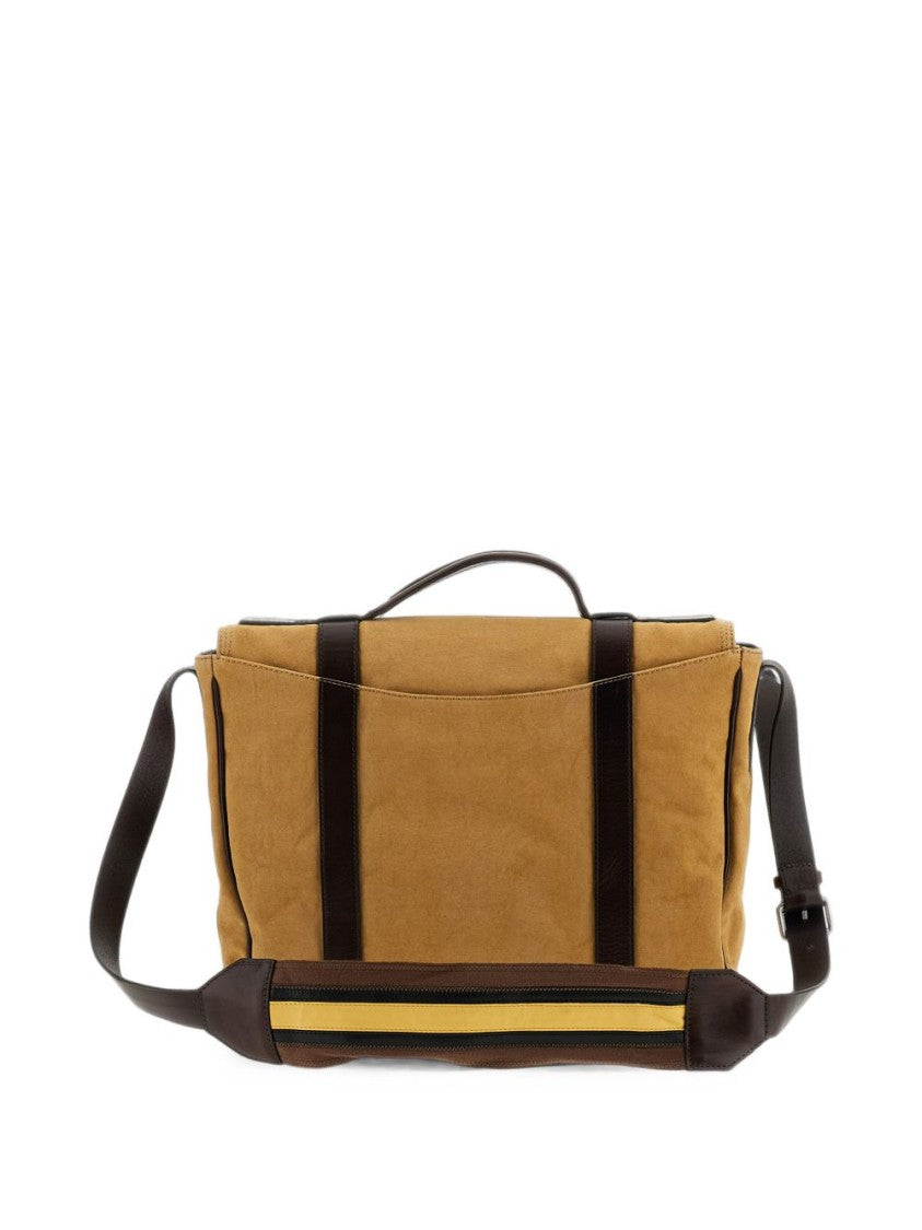 Dries Van Noten Tan Suede Contrast Leather-Trimmed Shoulder Bag