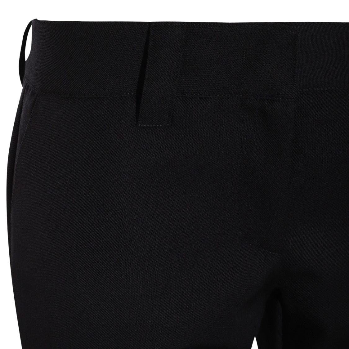Palm Angels Navy Blue Wool Blend Flared Trousers With Low Waist Design