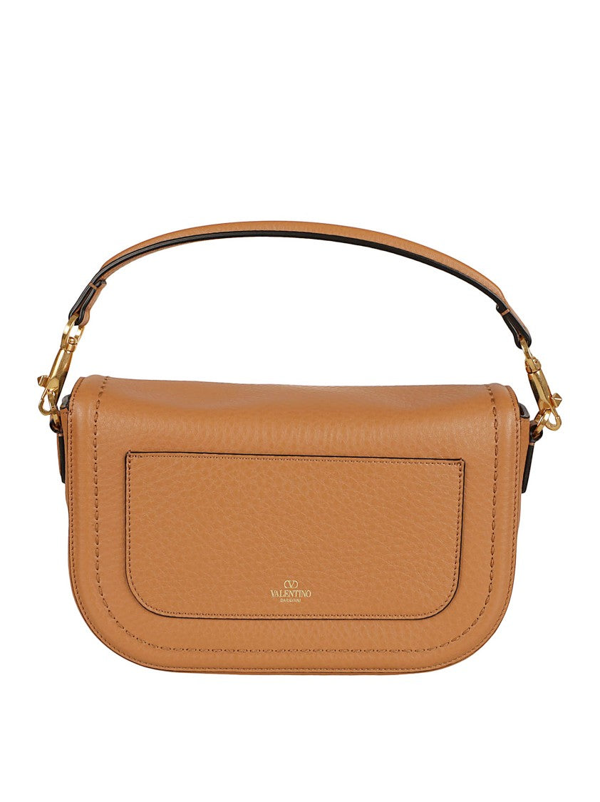 Valentino Garavani Almond Beige Calf Leather Alltime Shoulder Bag