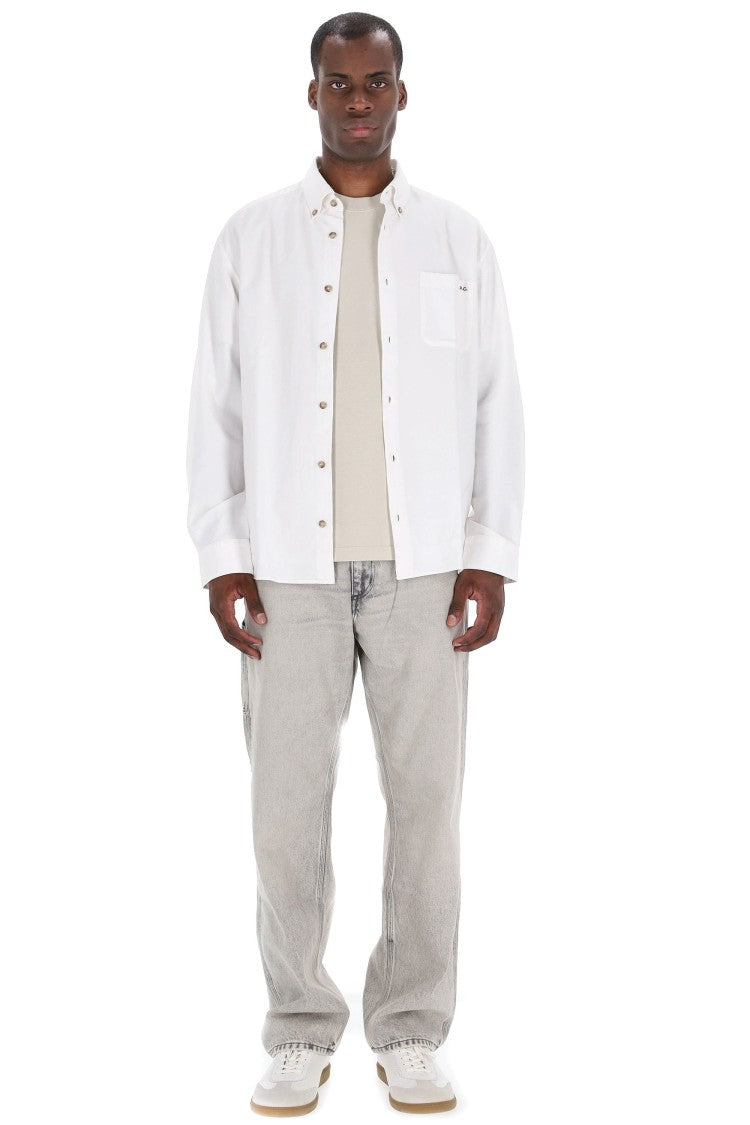 A.P.C. Relax Fit Cotton Piquet Shirt With Pocket