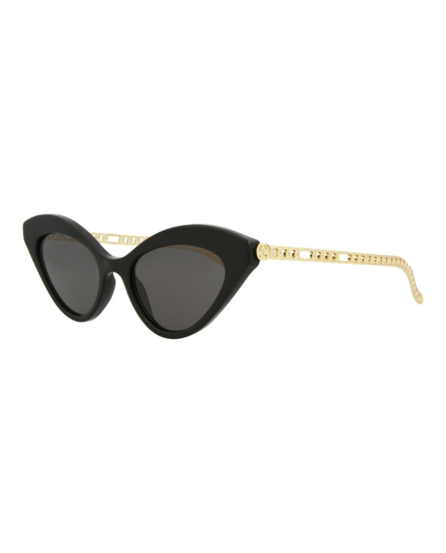 Gucci Cat Eye-Frame Acetate Sunglasses With Gold-Tone Chain Temples