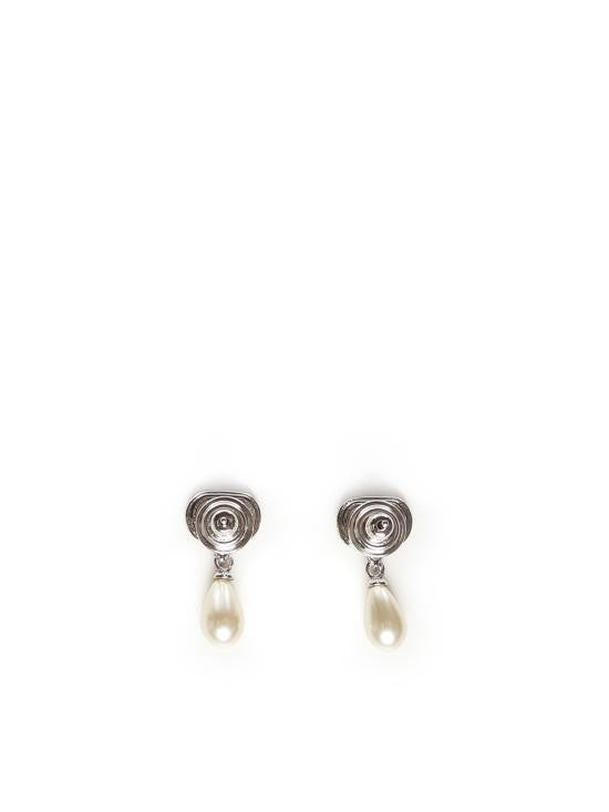Valentino Garavani Rhodium-Finished Teardrop Pearl Earrings
