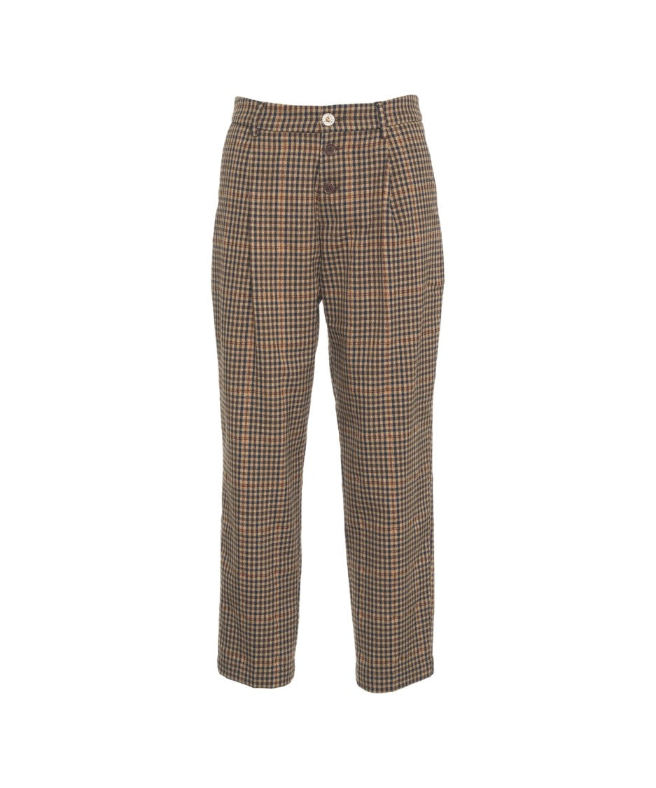 Liu Jo Pleated Plaid Trousers