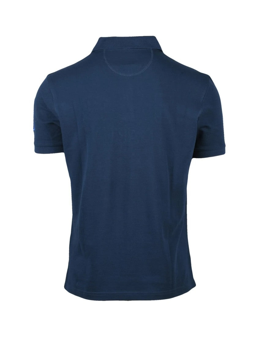 La Martina Blue Cotton Polo