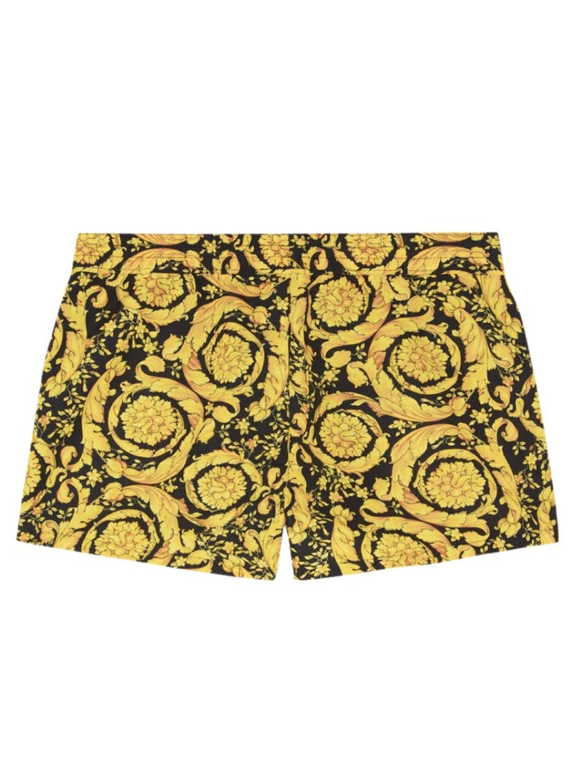 Versace Boxer Polyester Baroque Print Swim Shorts