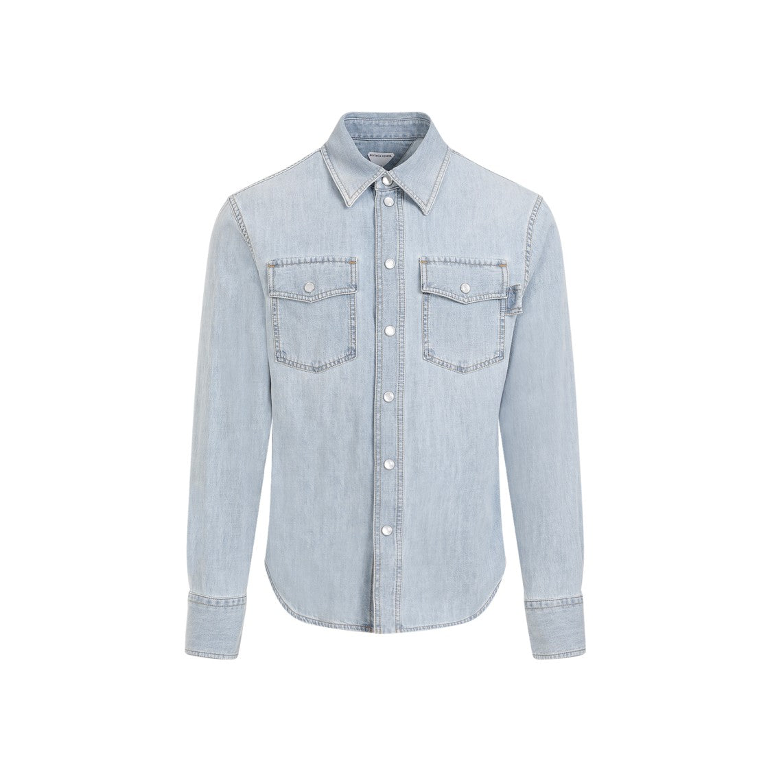 Bottega Veneta Light Blue Bleatch Cotton Shirt