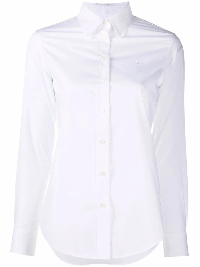 Lauren Ralph Lauren White Long Sleeve Shirt With Classic Collar
