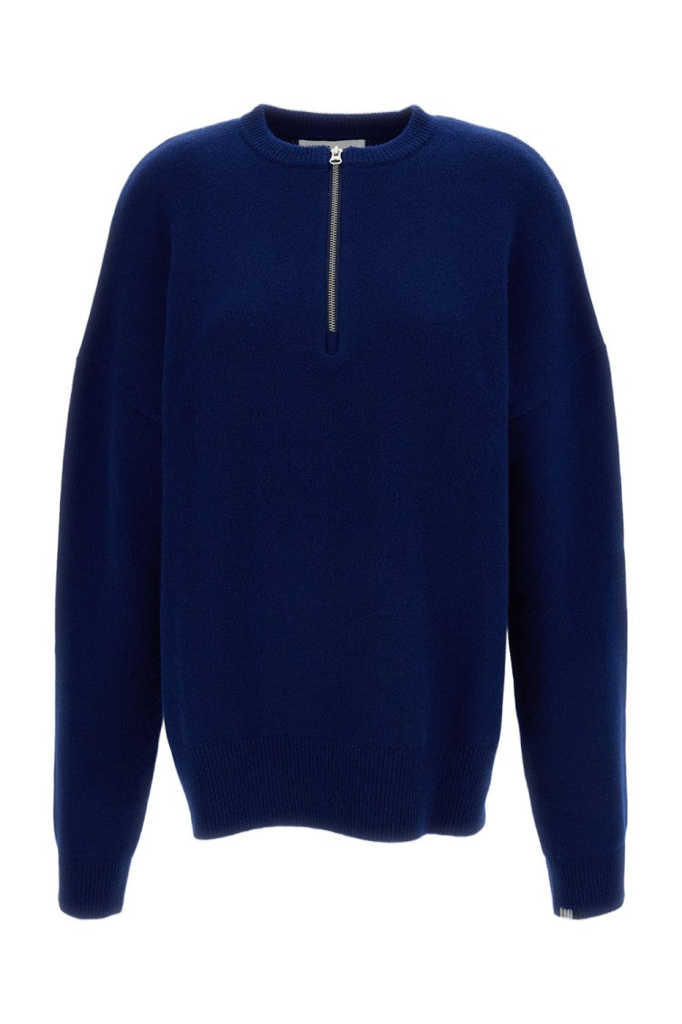 Extreme Cashmere Blue Like Cashmere-Blend Zip-Up Sweater
