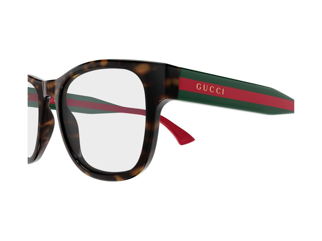Gucci Gg0004onn Striped Tortoiseshell Bold Square Eyeglasses
