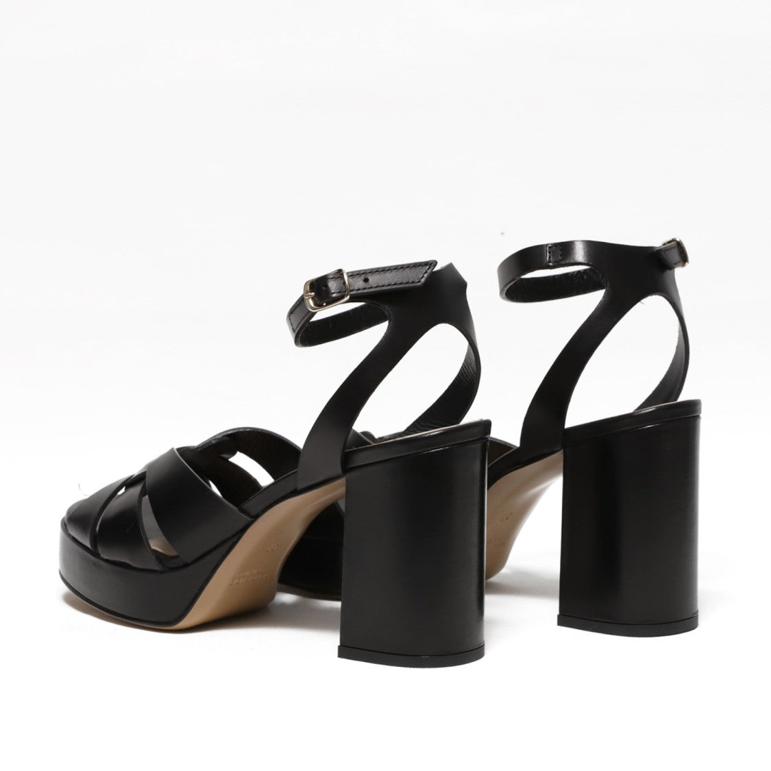 Guglielmo Rotta Black Calfskin Platform Sandal