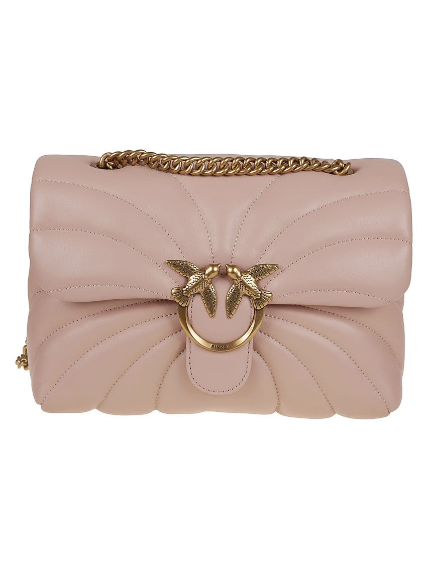 Pinko Quilted Leather Shoulder Bag With Distinctive Clasp
