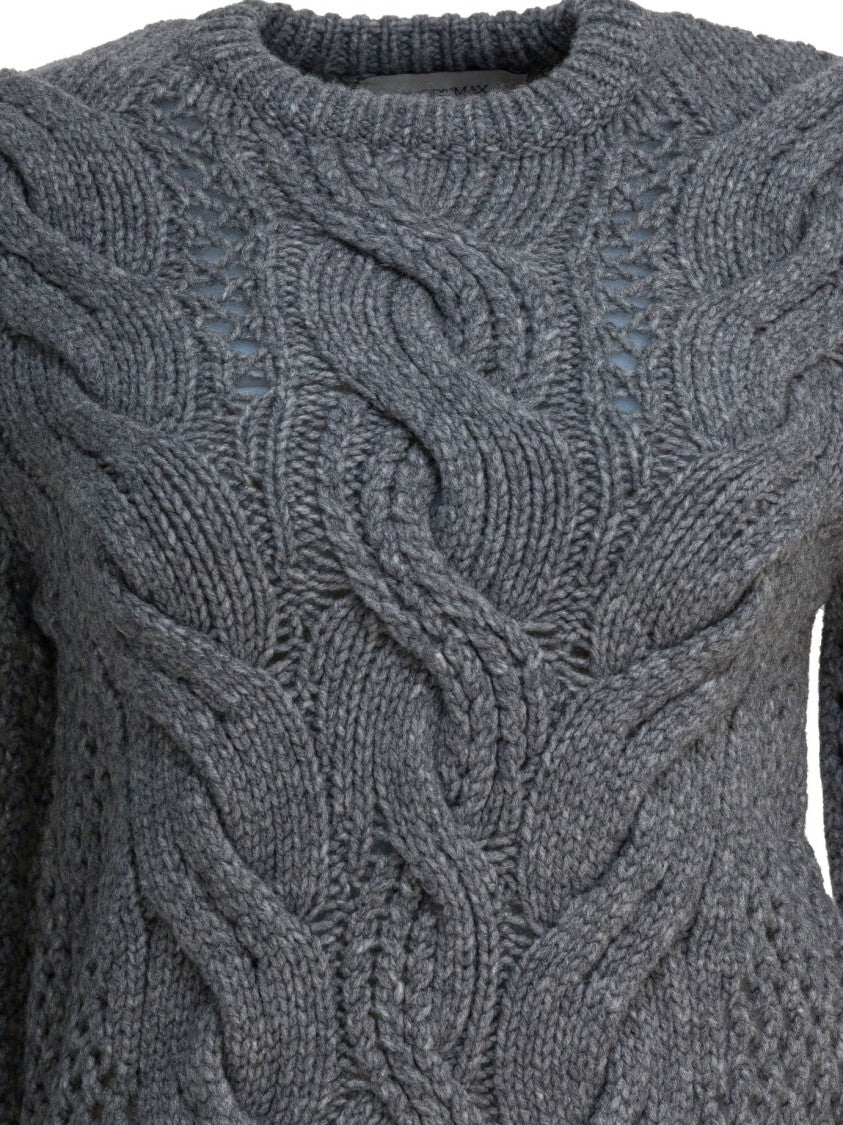 Max Mara Wool-Blend Crewneck Sweater With Braids