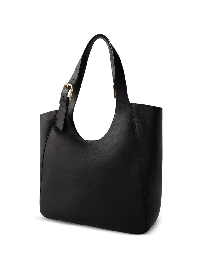 Furla Structured Black Tote Bag With Adjustable Strap