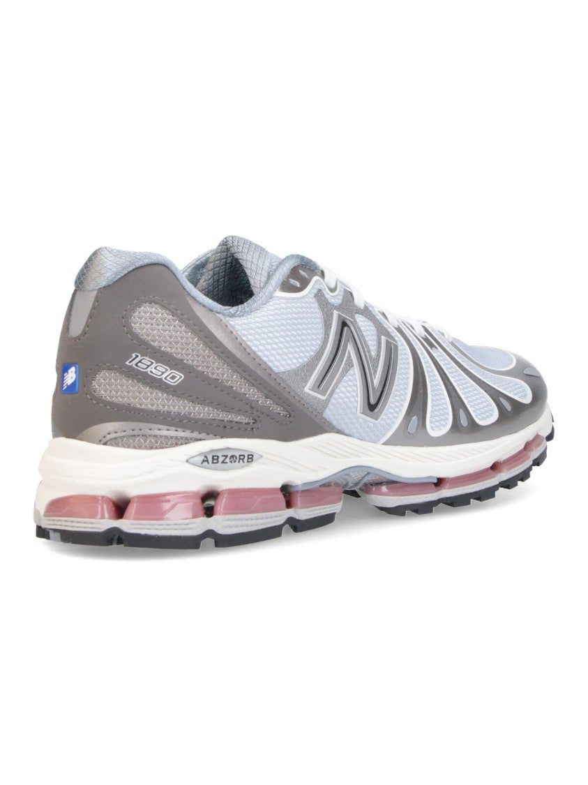New Balance White Mesh Synthetic Performance Sneakers