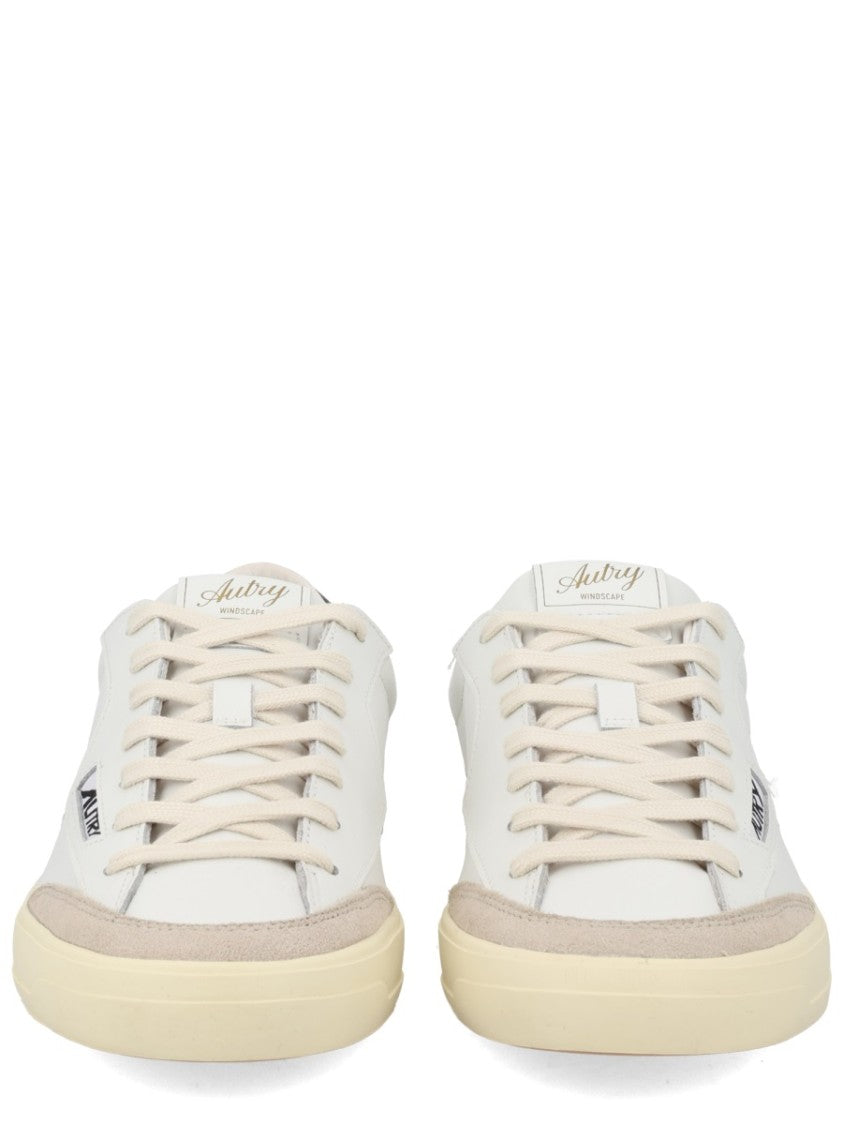 Autry White Leather Suede Accents Sneakers