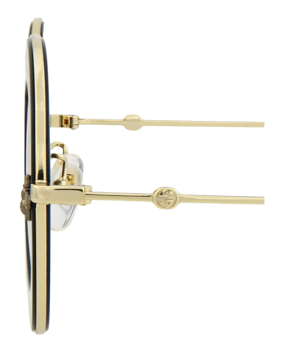 Gucci Round-Frame Metal Sunglasses