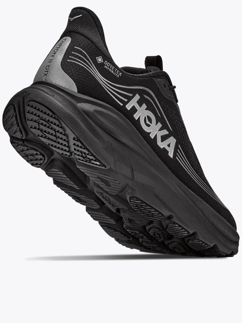 Hoka Black Athletic Sneakers With Streamlined Silhouette And Cushioned Sole