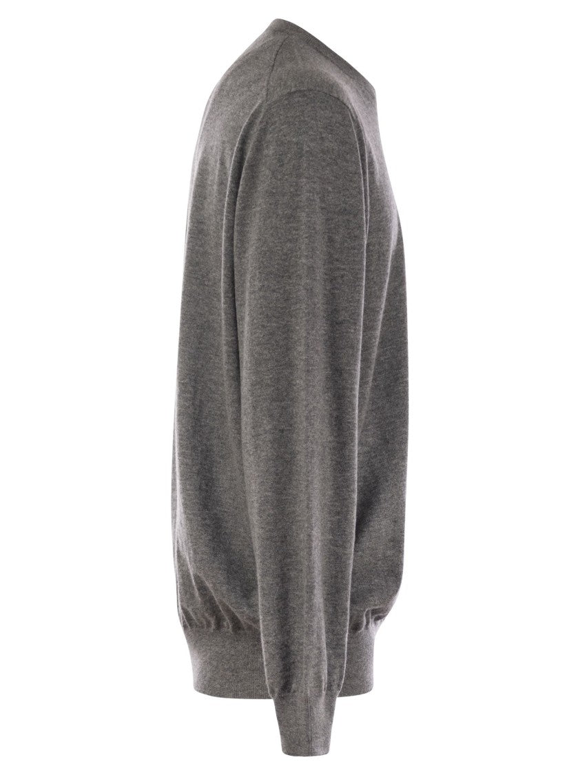 Brunello Cucinelli Cashmere Sweater With Rib Knit