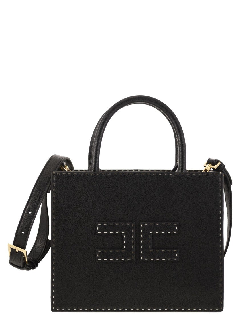 Elisabetta Franchi Small Tote With Contrast Stitching
