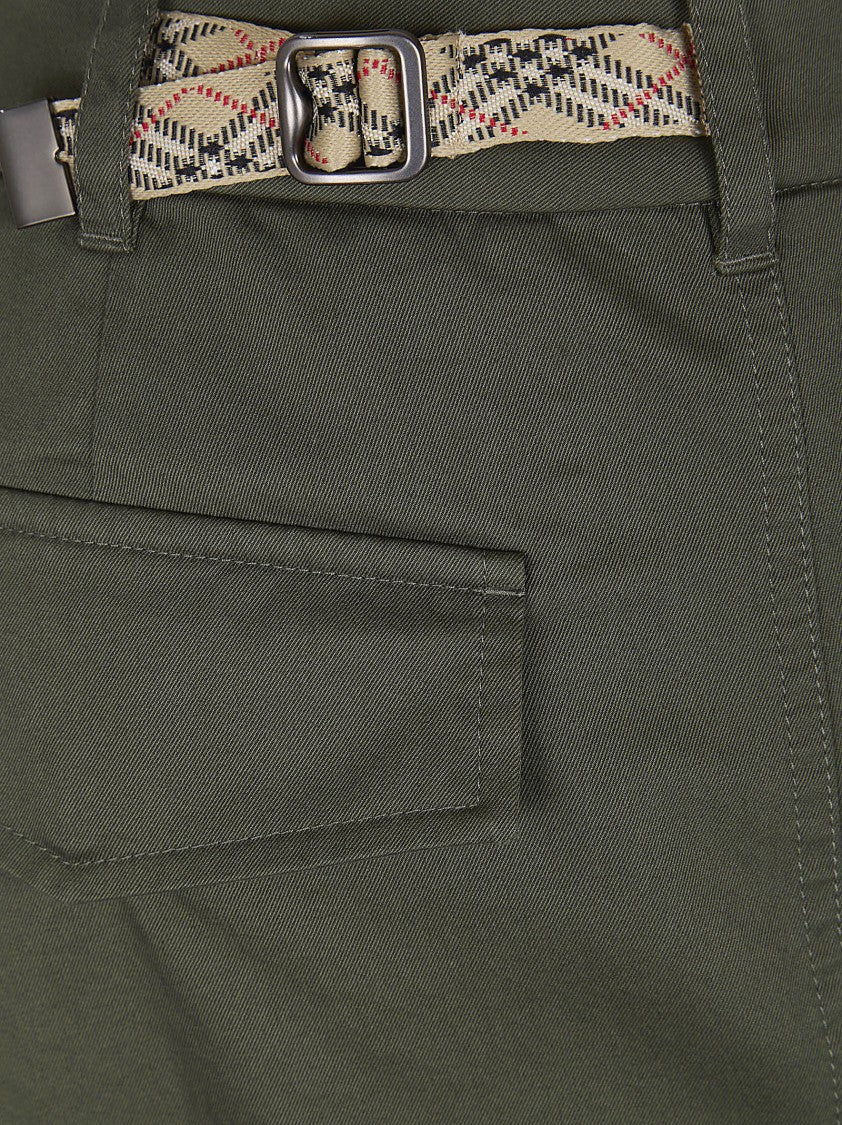 Burberry Cargo Design Rain-Resistant Cotton Gabardine Trousers