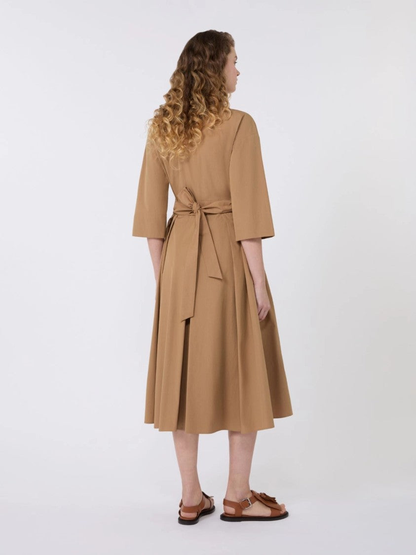 Max Mara Knee-Length Dress With Classic Collar And Pleated Skirt