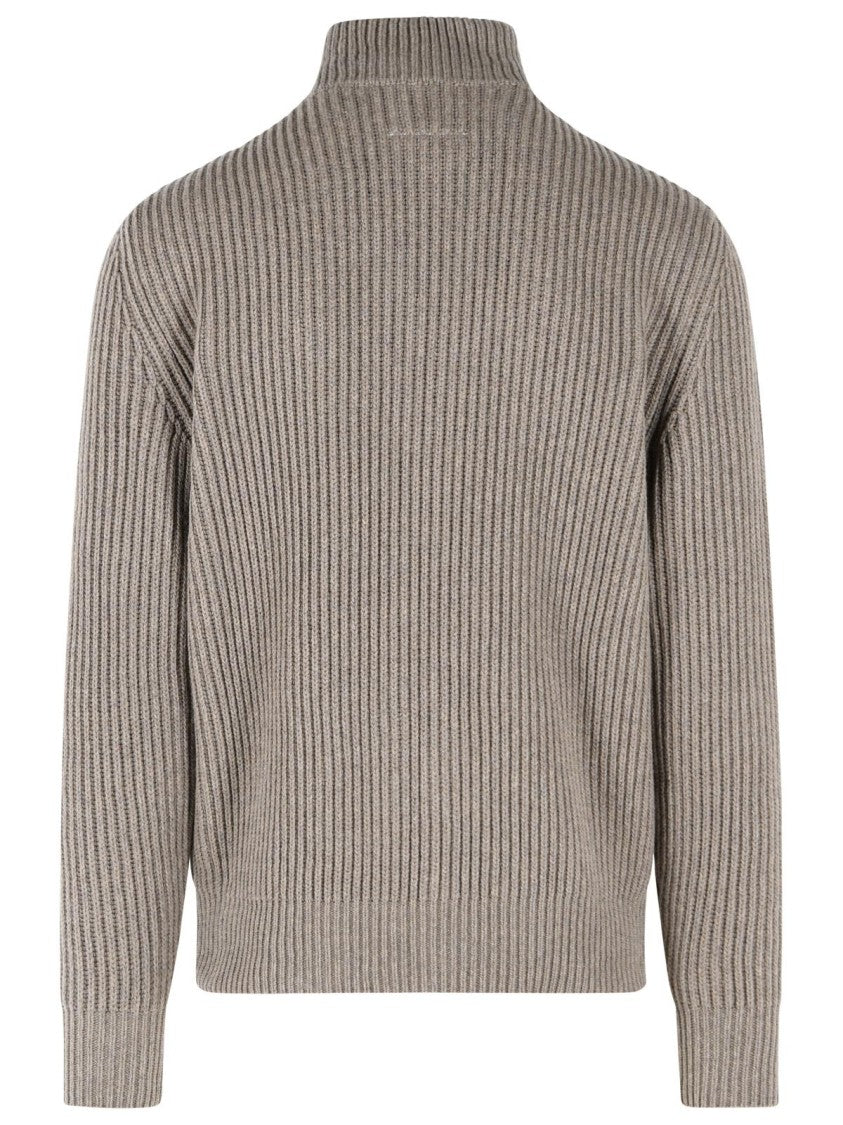 Mm6 By Maison Margiela Beige Wool Blend Cardigan