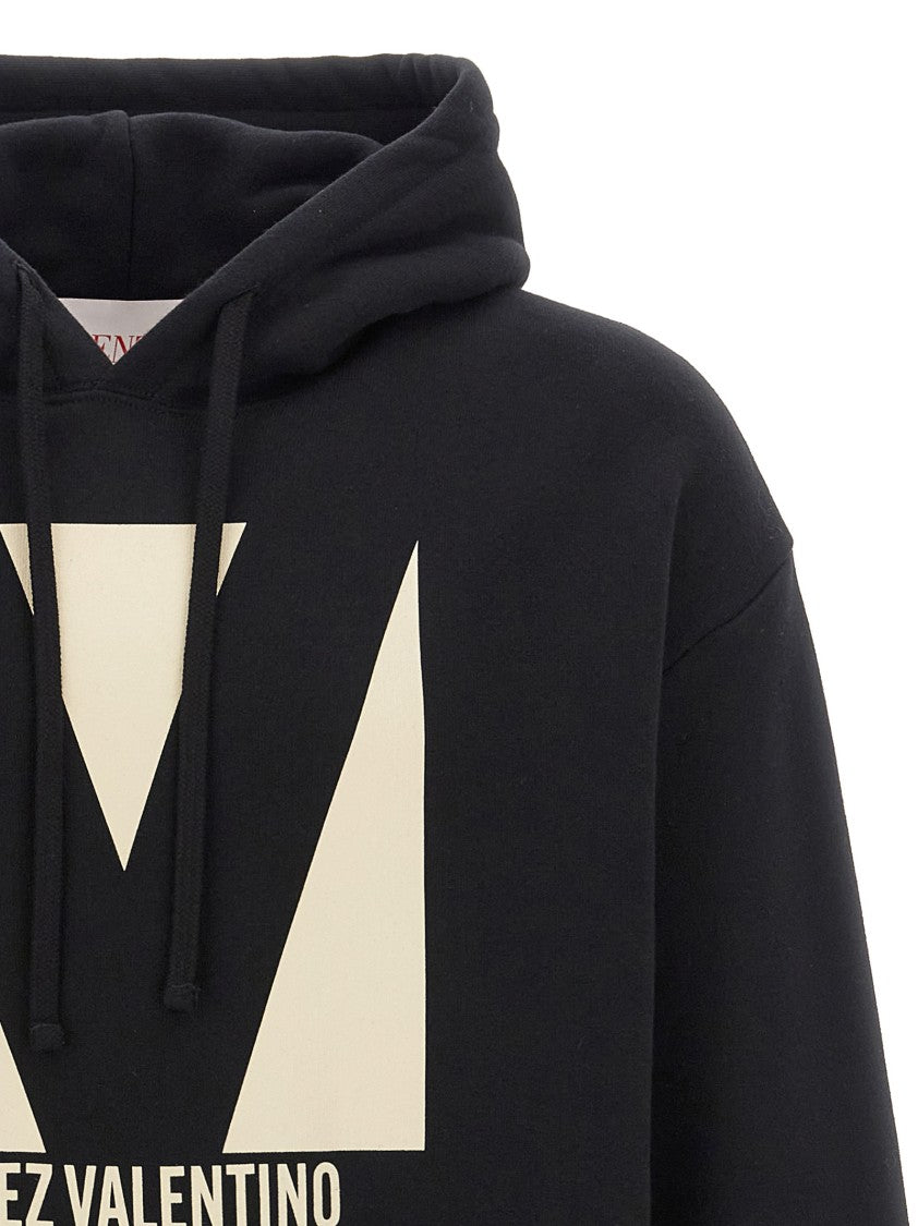 Valentino Garavani Brushed Cotton Black Hoodie