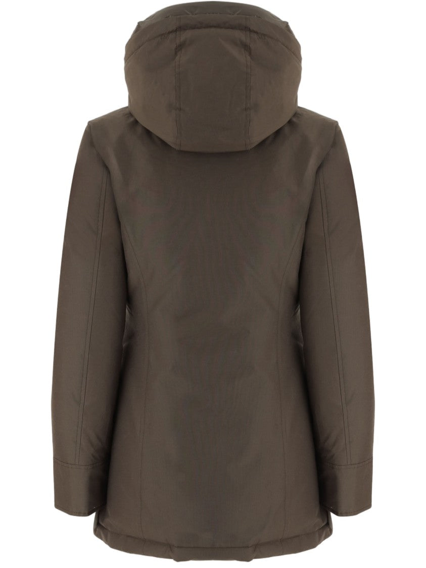 Woolrich Pinecone Hooded Logo Detail Cotton-Blend Jacket