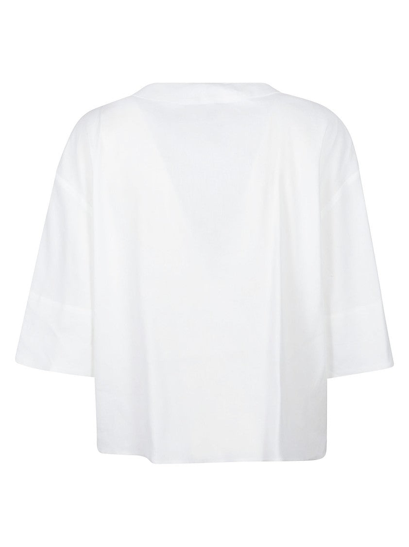Max Mara Minimalist White Short-Sleeved Top