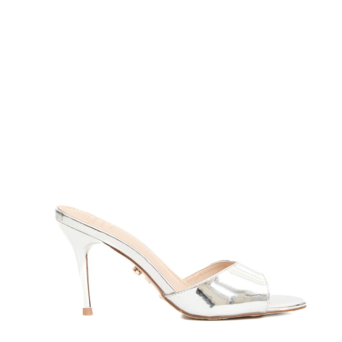 Twentyfourhaitch Silver Slides, 10Cm Heel