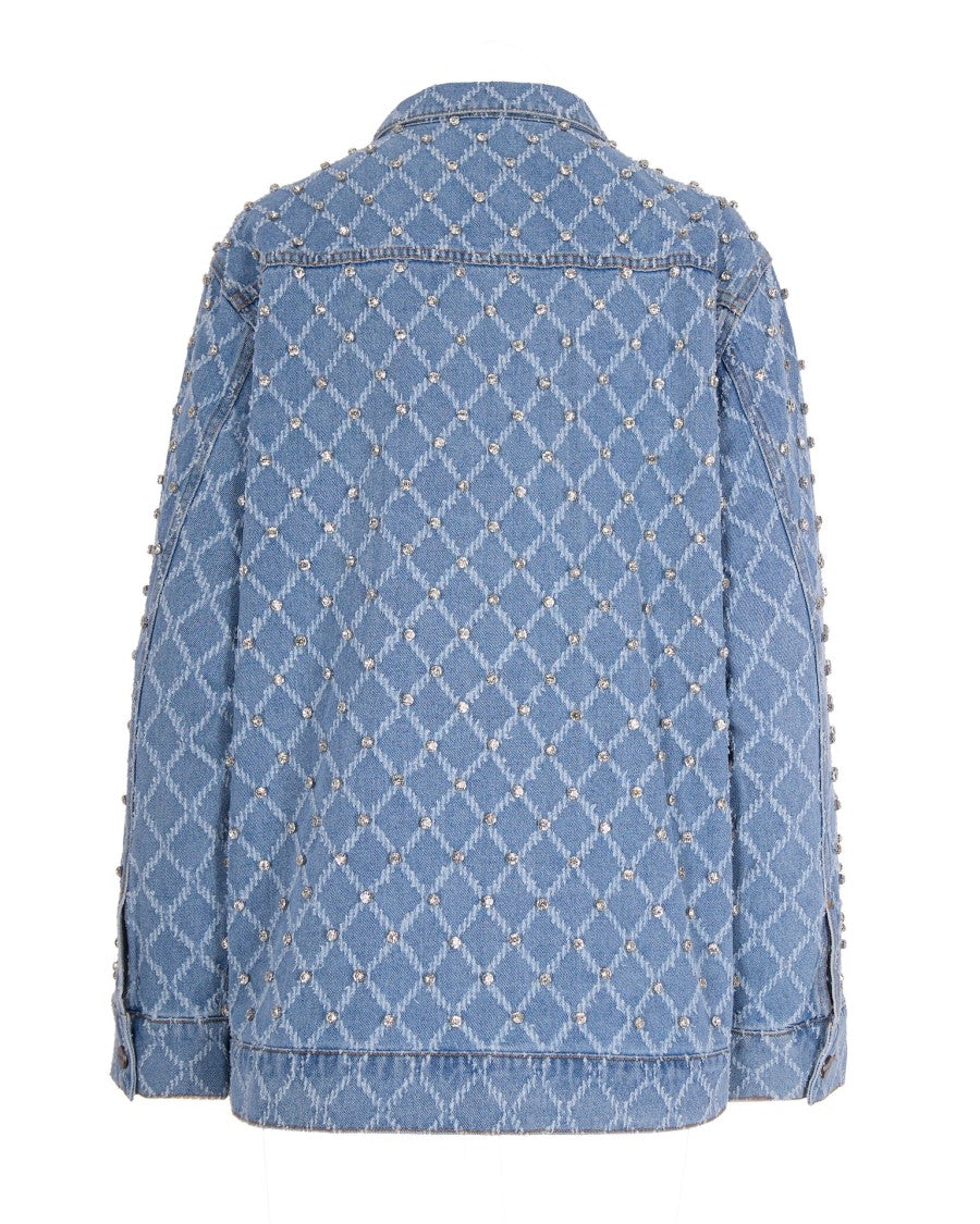 Pinko Denim Jacket With Rhinestones