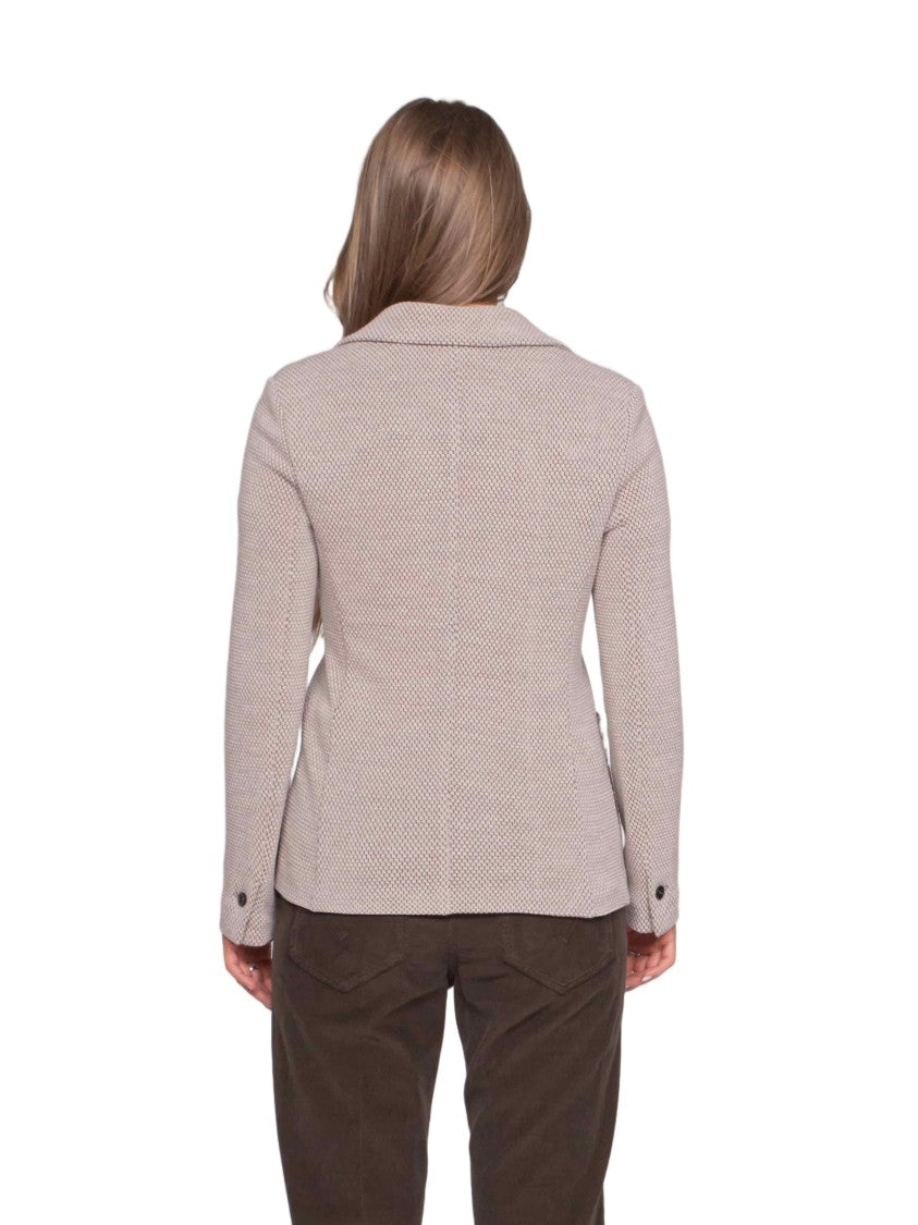Circolo 1901 Tailored Textured Jacket With Classic Lapel And Button Details