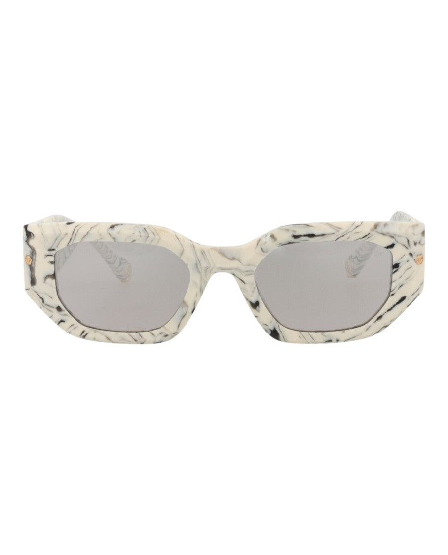 Philipp Plein Square-Frame Acetate Sunglasses With Marbled Design