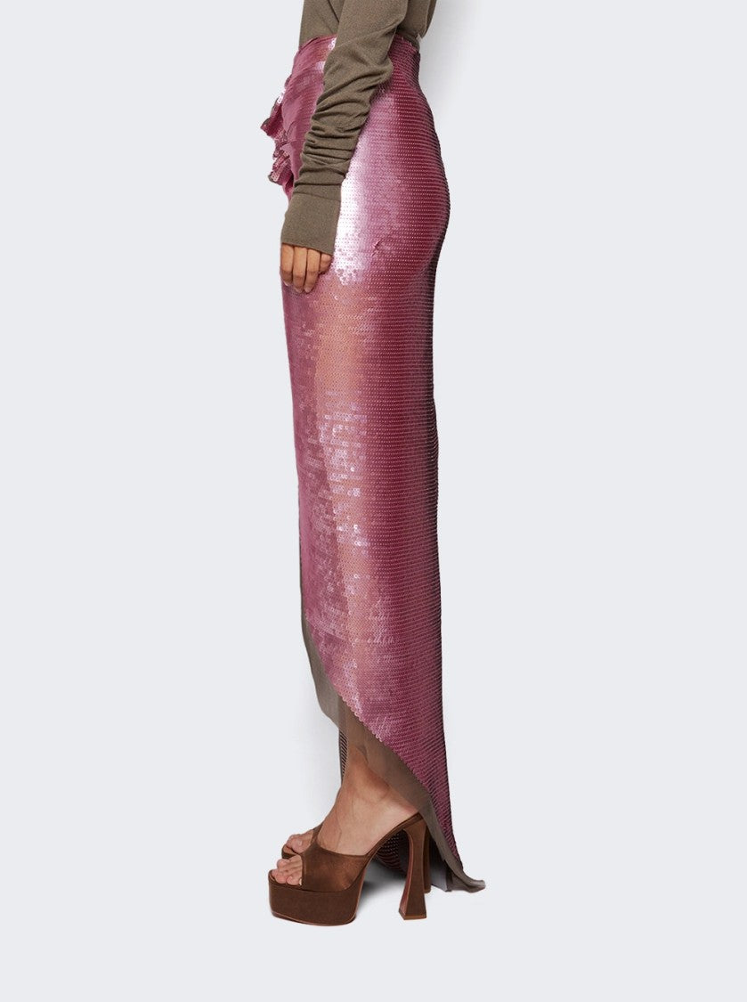 Rick Owens V-Waist Midi Skirt With Asymmetric Hem