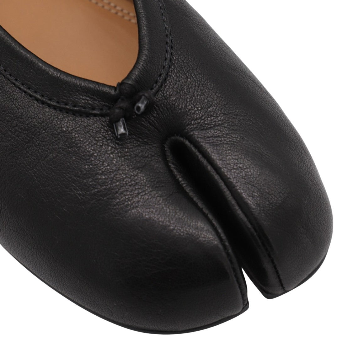 Maison Margiela Split-Toe Black Flats With Bow Accent