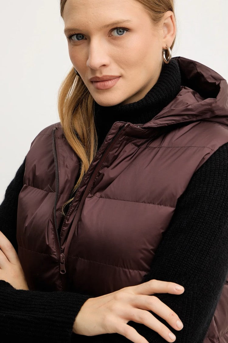 Max Mara Burgundy Quilted Sleeveless Vest